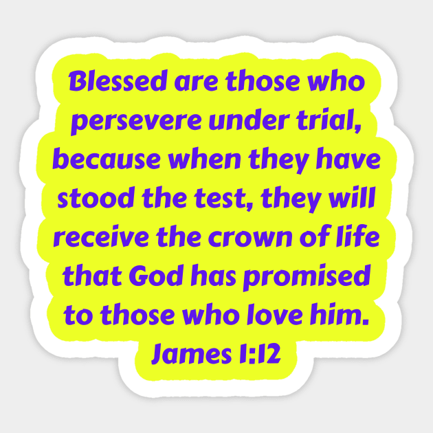 Bible Verse James 1:12 Sticker by Prayingwarrior